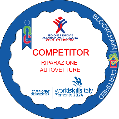 Competitor Riparazione autovetture ai Campionati dei Mestieri WorldSkills Piemonte 2024.